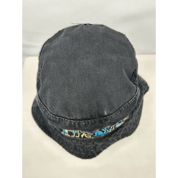 Thrasher Magazine Bucket Hat Embroidered Black Skater Egyptian Hieroglyphic S/M - Picture 8 of 12